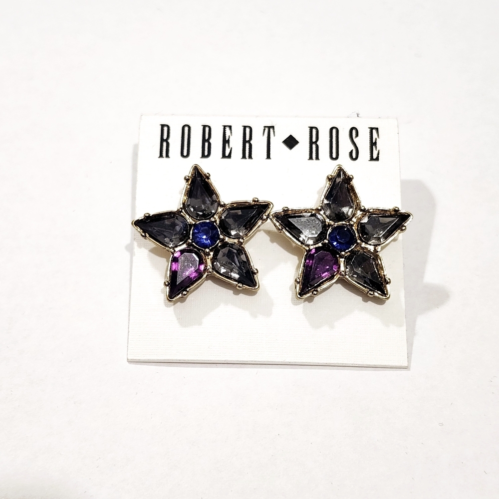 *2 for $30* Robert Rose - Large Rhinestone Star Earrings